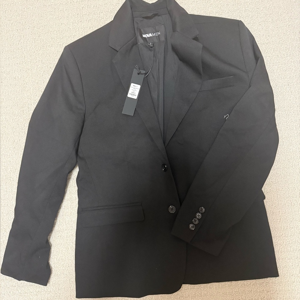Fashion Nova Men's NEW WITH TAGS Size Small Black Twill Blazer